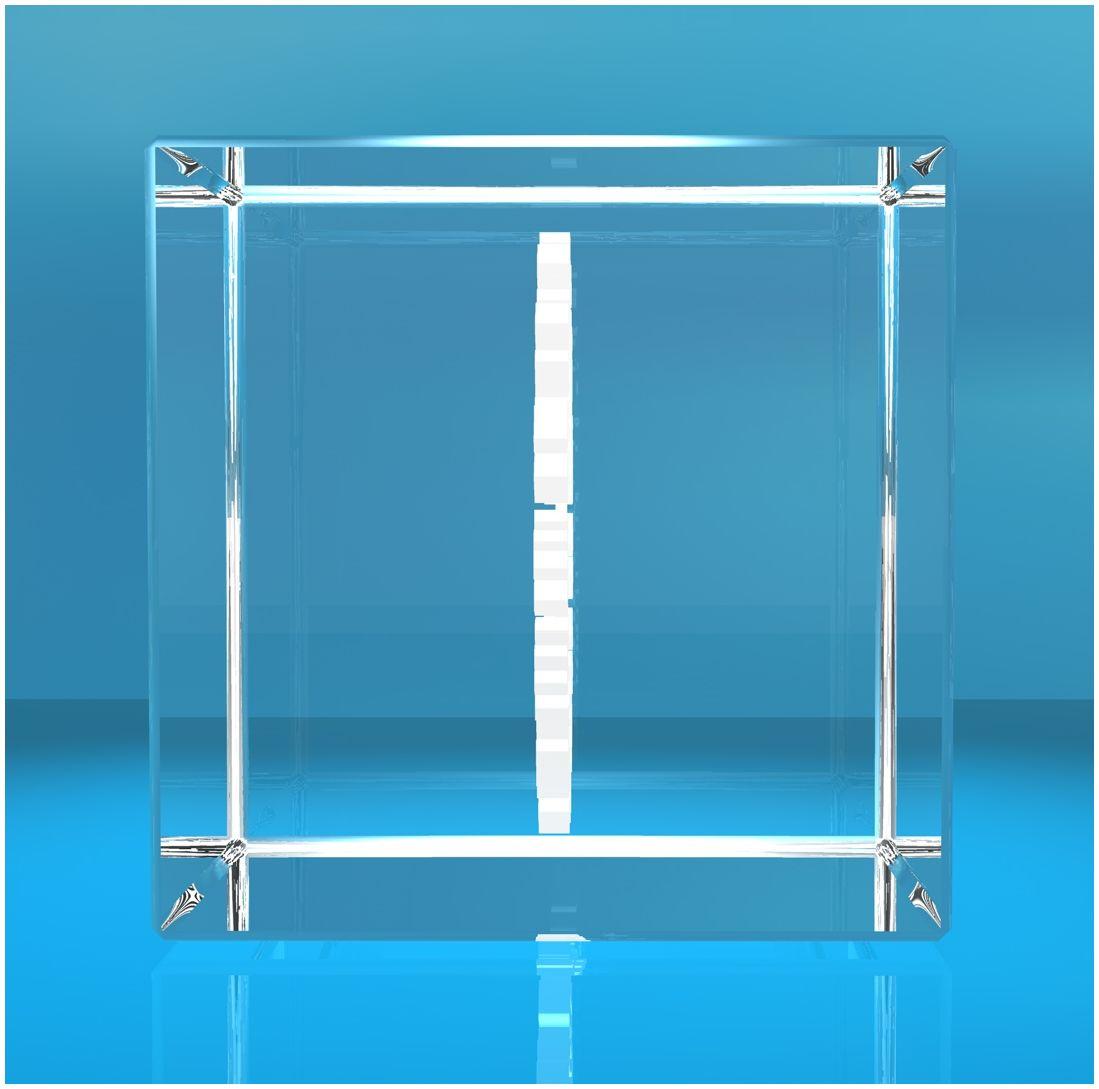 3D Glaswürfel   Motiv Kleeblatt