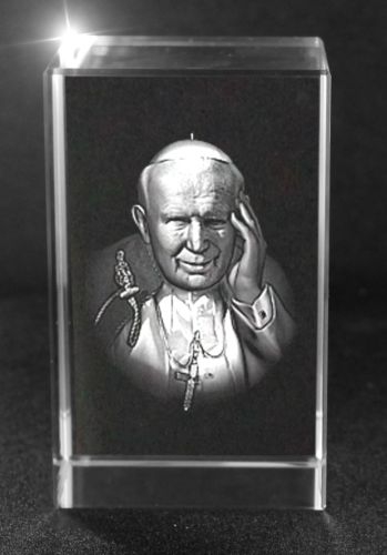 3D Glasquader   Motiv: Papst Johannes Paul II
