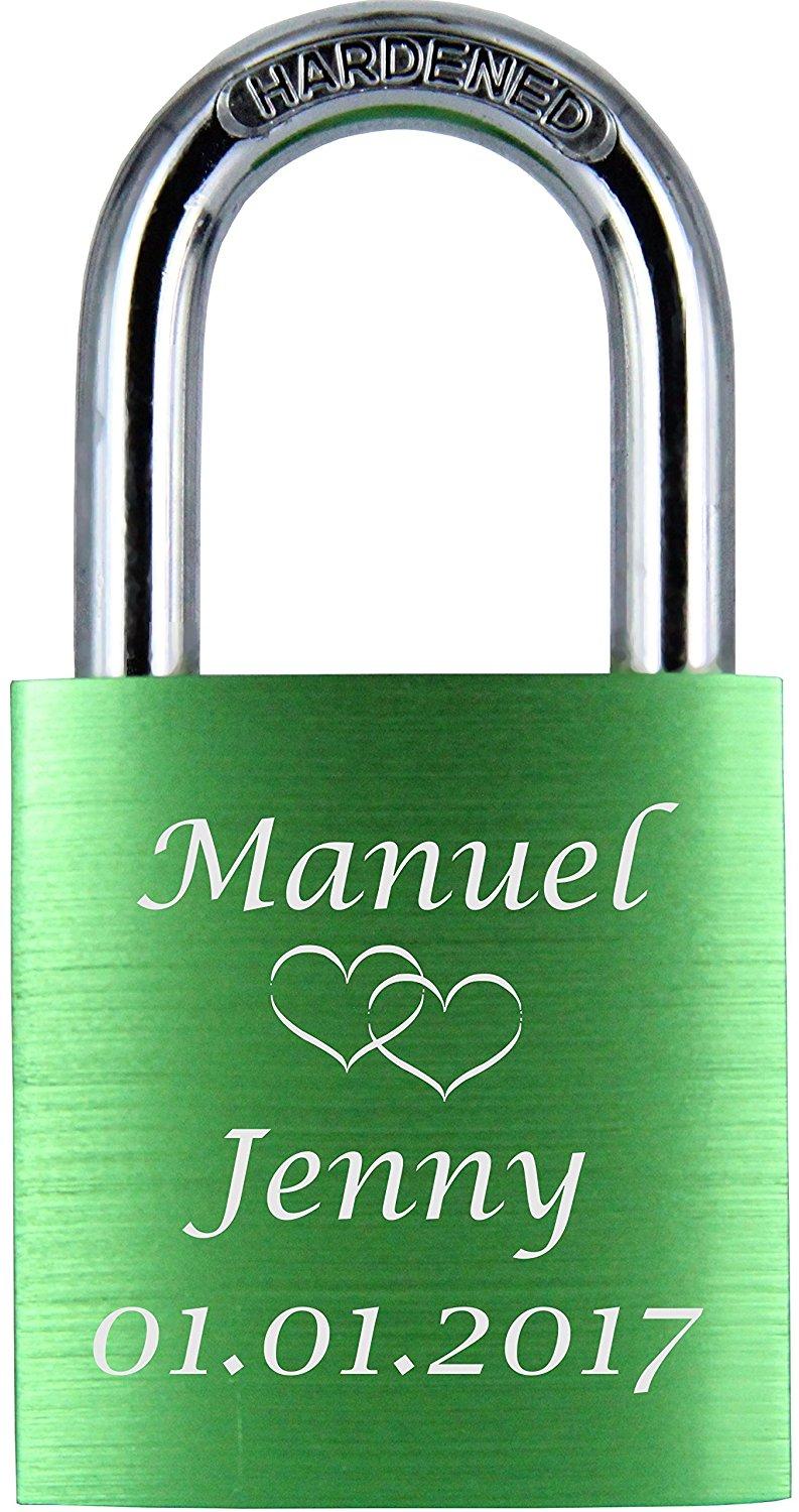 LoveGoals Liebesschloss Motiv M005 - Farbe: Grün