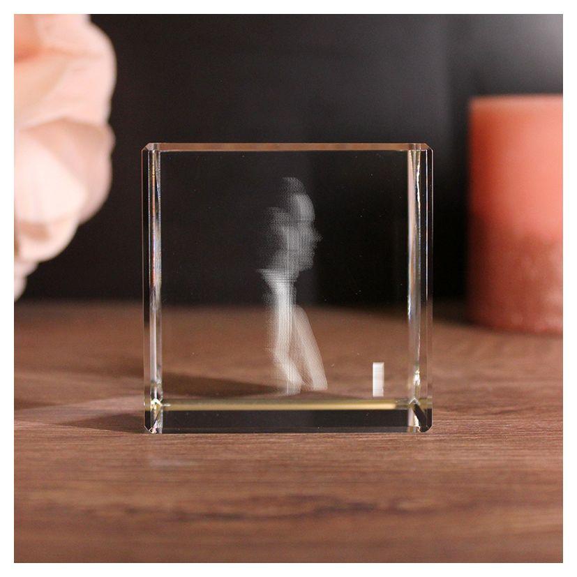 3D Glasfoto Würfel mit Deinem Wunschfoto und Wunschtext