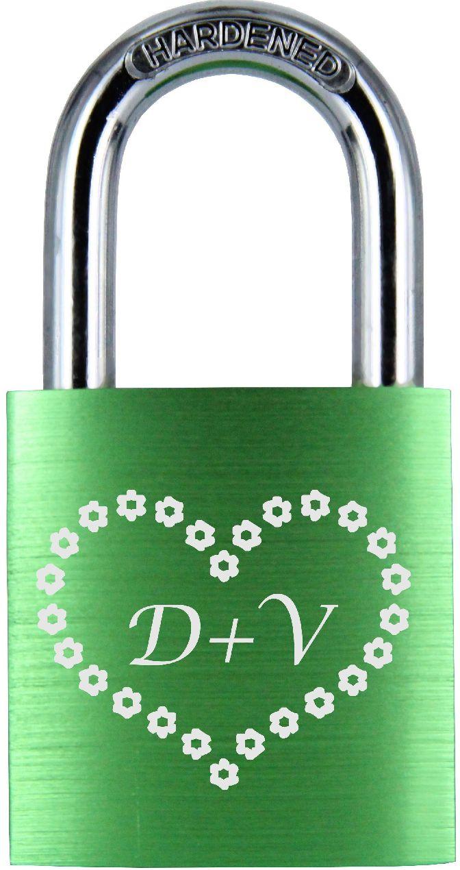 LoveGoals Liebesschloss Motiv M025 - Farbe: Grün