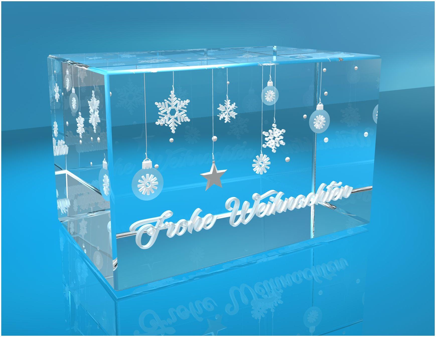 3D Glasquader I Frohe Weihnachten I Weihnachtskugeln mit Text