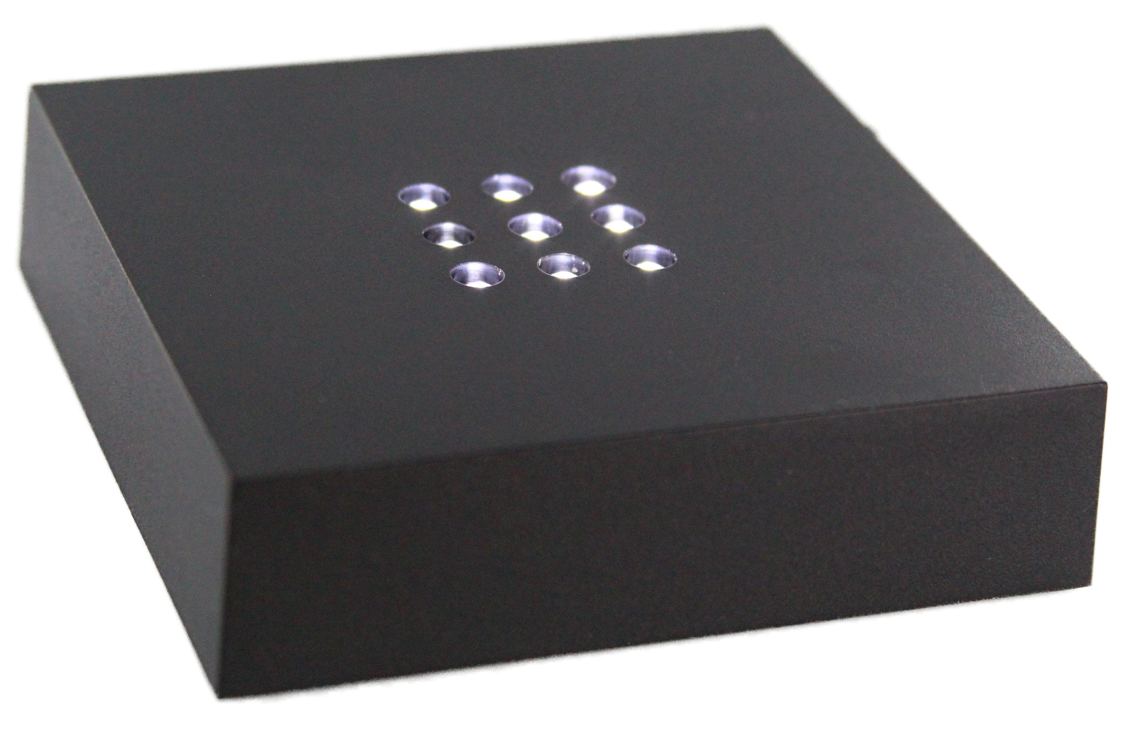 LED LEUCHTSOCKEL 12 weiße LED 100x100x20mm Farbe Schwarz LED LEUCHTSOCKEL 12 weiße LED 100x100x20mm Farbe Schwarz
