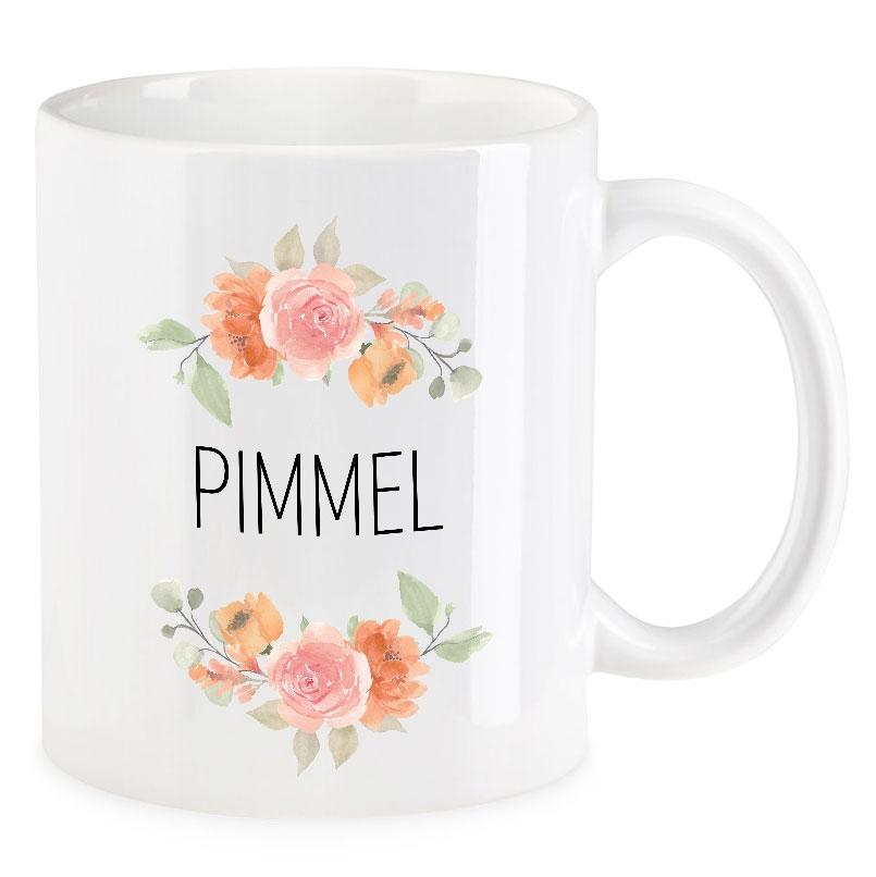 VIP-LASER Kaffee-Tasse Blütendekor mit witzigem Spruch | PIMMEL VIP-LASER Kaffee-Tasse Blütendekor mit witzigem Spruch | PIMMEL