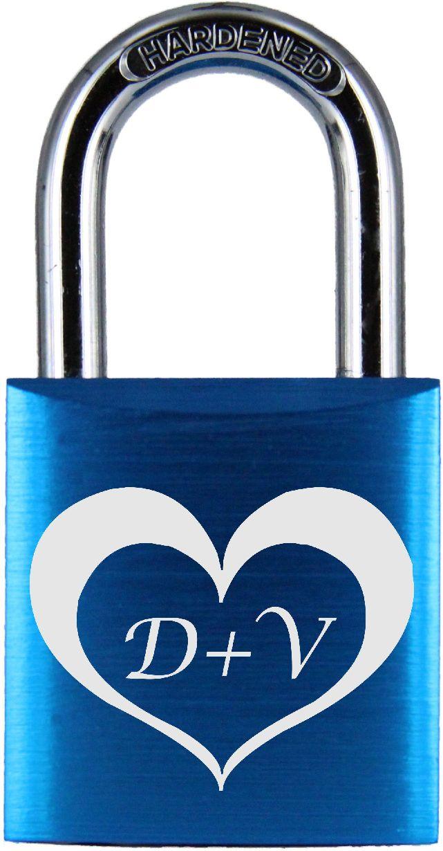 LoveGoals Liebesschloss Motiv M024 - Farbe: Blau