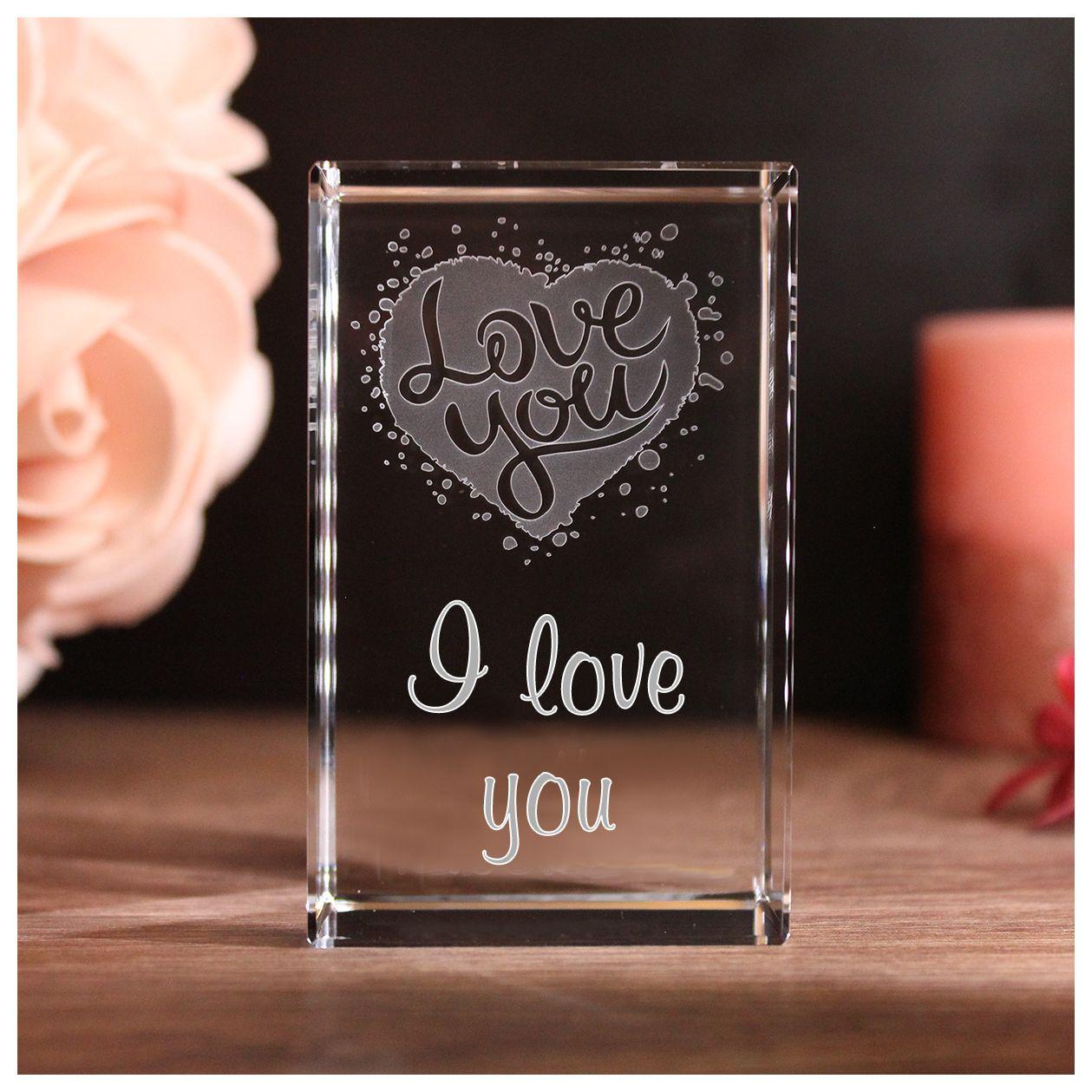 LoveGoals 3D Glaskristall Love You