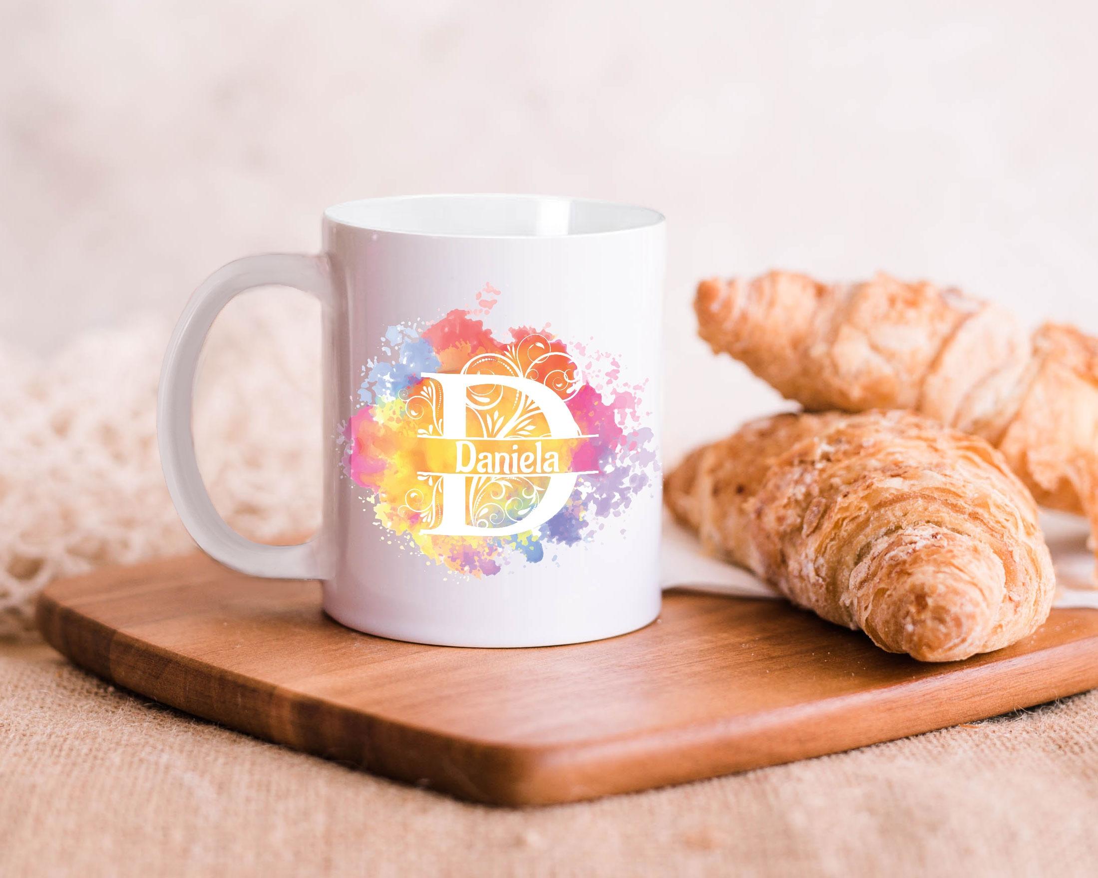 Kaffeetasse Monogramm personalisiert incl. Deinem Wunschnamen