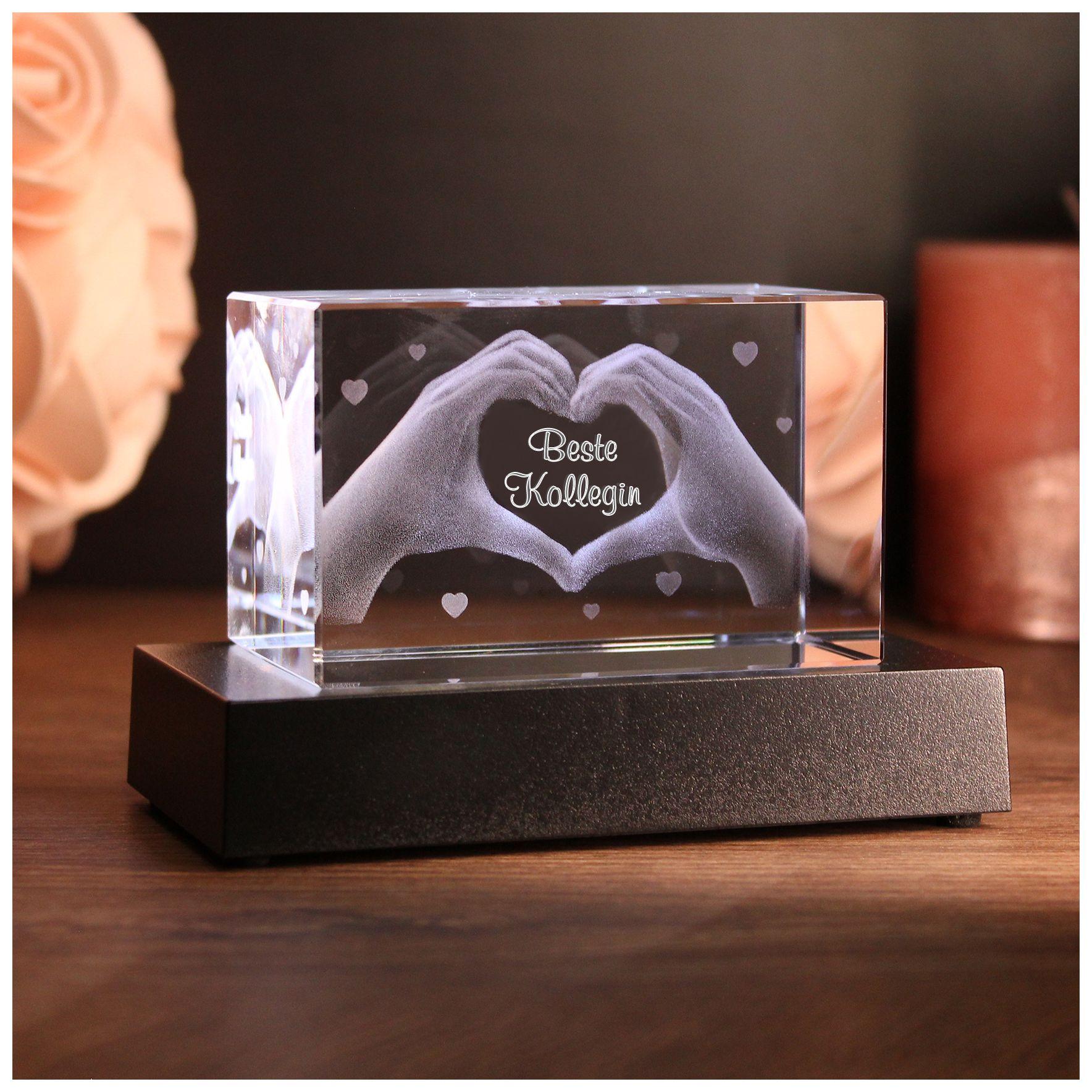 LoveGoals 3D Glaskristall | Motiv Hände | Beste Kollegin