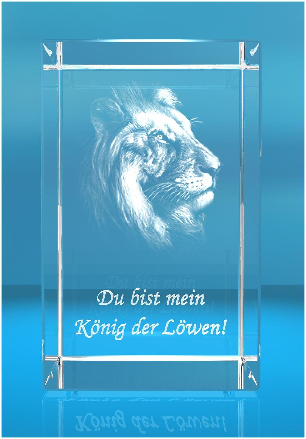 3D Glasquader   Motiv: Löwenkopf   Du bist mein König der Löwen
