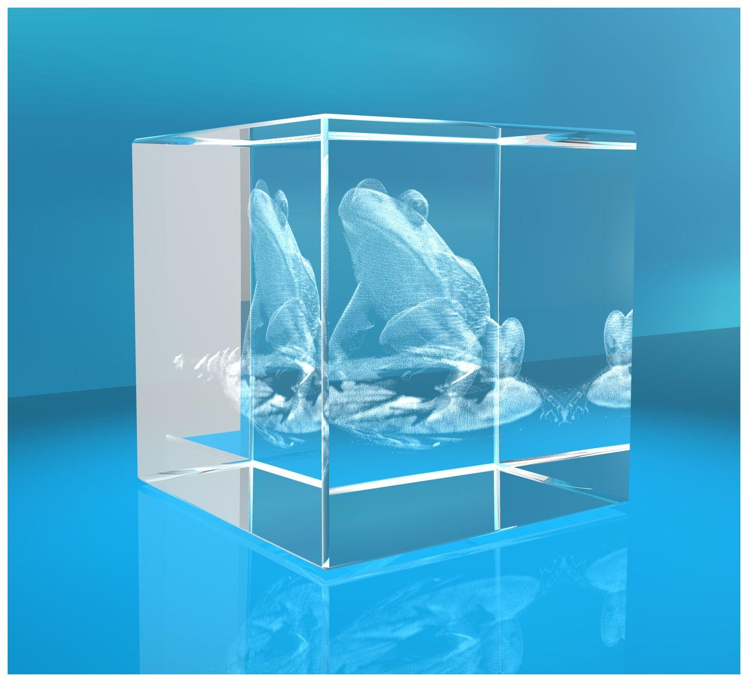 3D Glaswürfel I Frosch