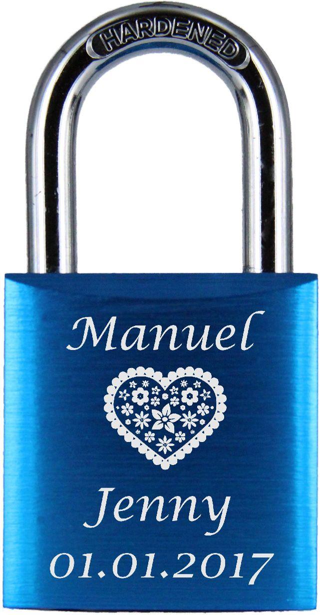 LoveGoals Liebesschloss Motiv M006 - Farbe: Blau