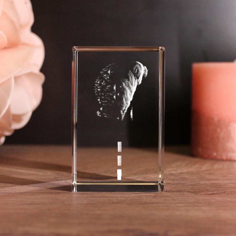 Lovegoals 3D Glasquader Sternzeichen Widder mit Deinem Wunschtext graviert