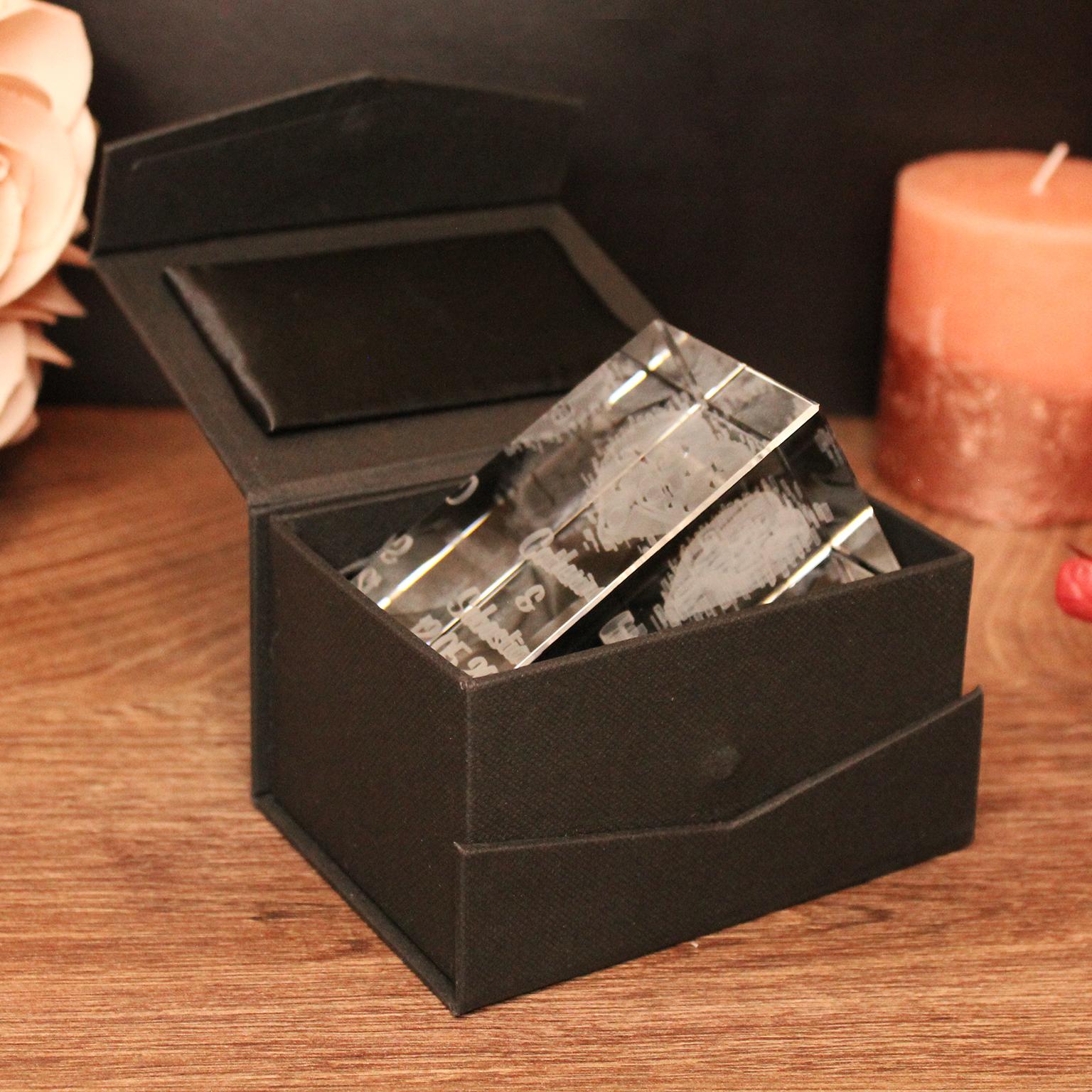 Lovegoals 3D Glasquader Sternzeichen Steinbock mit Deinem Wunschtext graviert