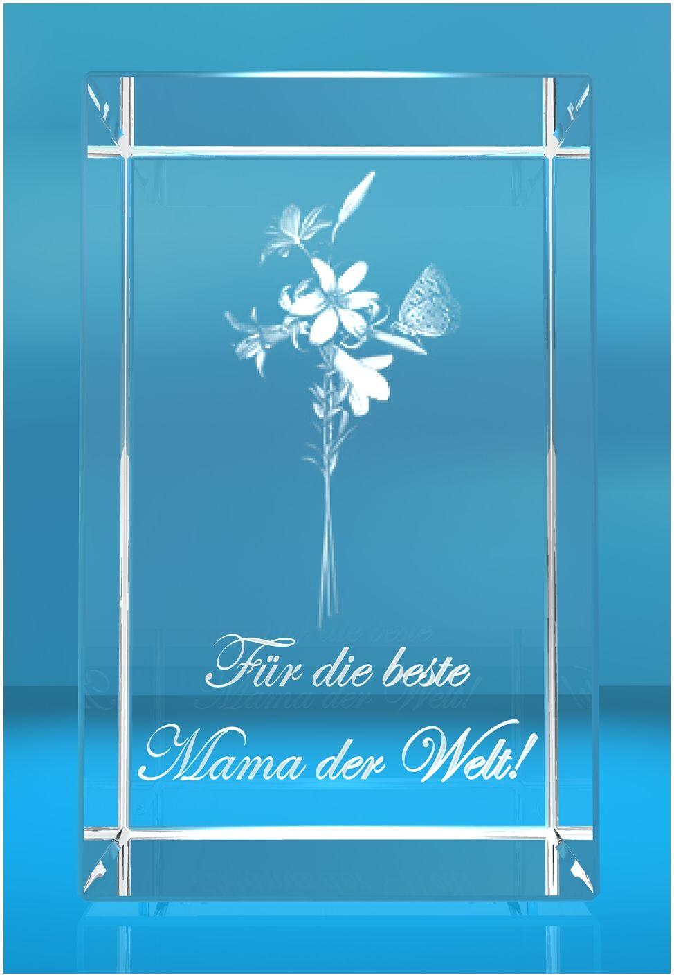3D Glasquader   Motiv: Lilien   Für die beste Mama der Welt!