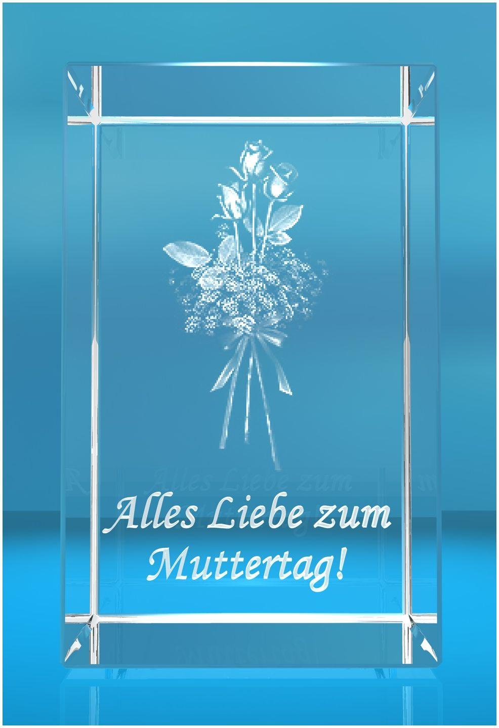 3D Glasquader Motiv: Rosenstrauss Alles liebe zum Muttertag! 3D Glasquader Motiv: Rosenstrauss Alles liebe zum Muttertag!