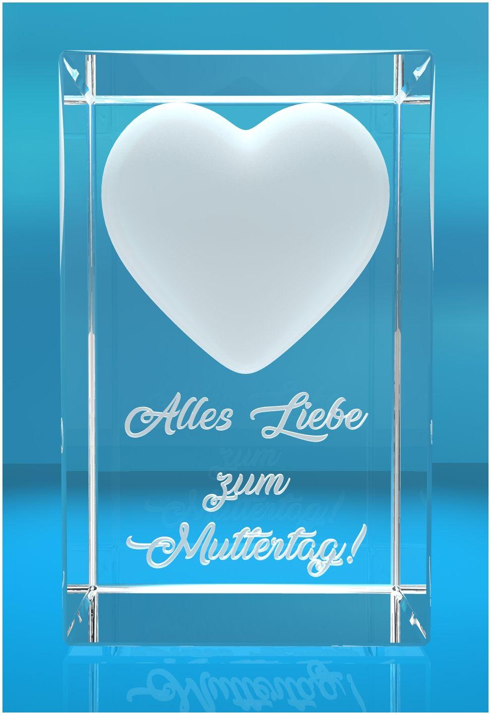 3D Glasquader I Herz I Alles Liebe zum Muttertag! 3D Glasquader I Herz I Alles Liebe zum Muttertag!